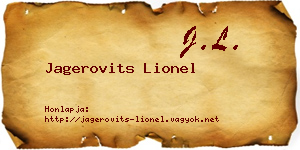 Jagerovits Lionel névjegykártya