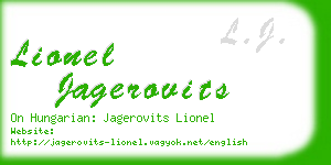 lionel jagerovits business card